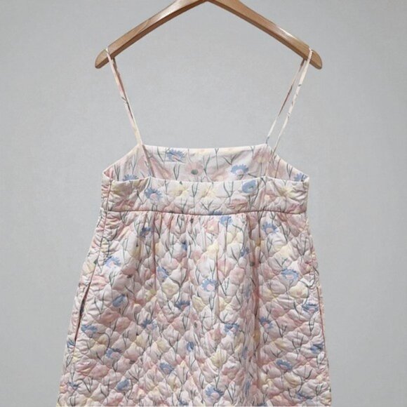 NWT En Saison Pastel Floral Print Quilted Maxi Dress Pink Multi - Picture 5 of 7